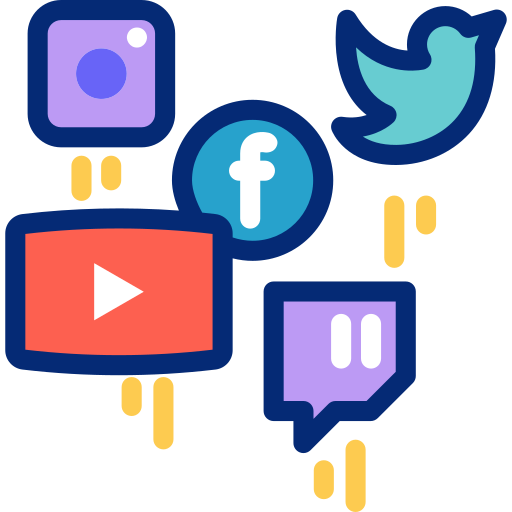 a group of icons on a black background