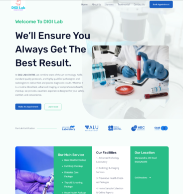 Health lab services and appointment booking