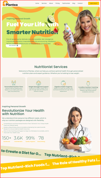 wellness website with services